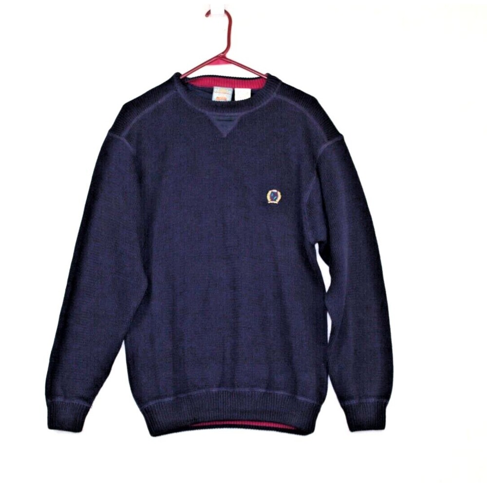 Ozark Wilderness Outfitters Mens Navy Heavy Knit Pullover Sweater Size Medium